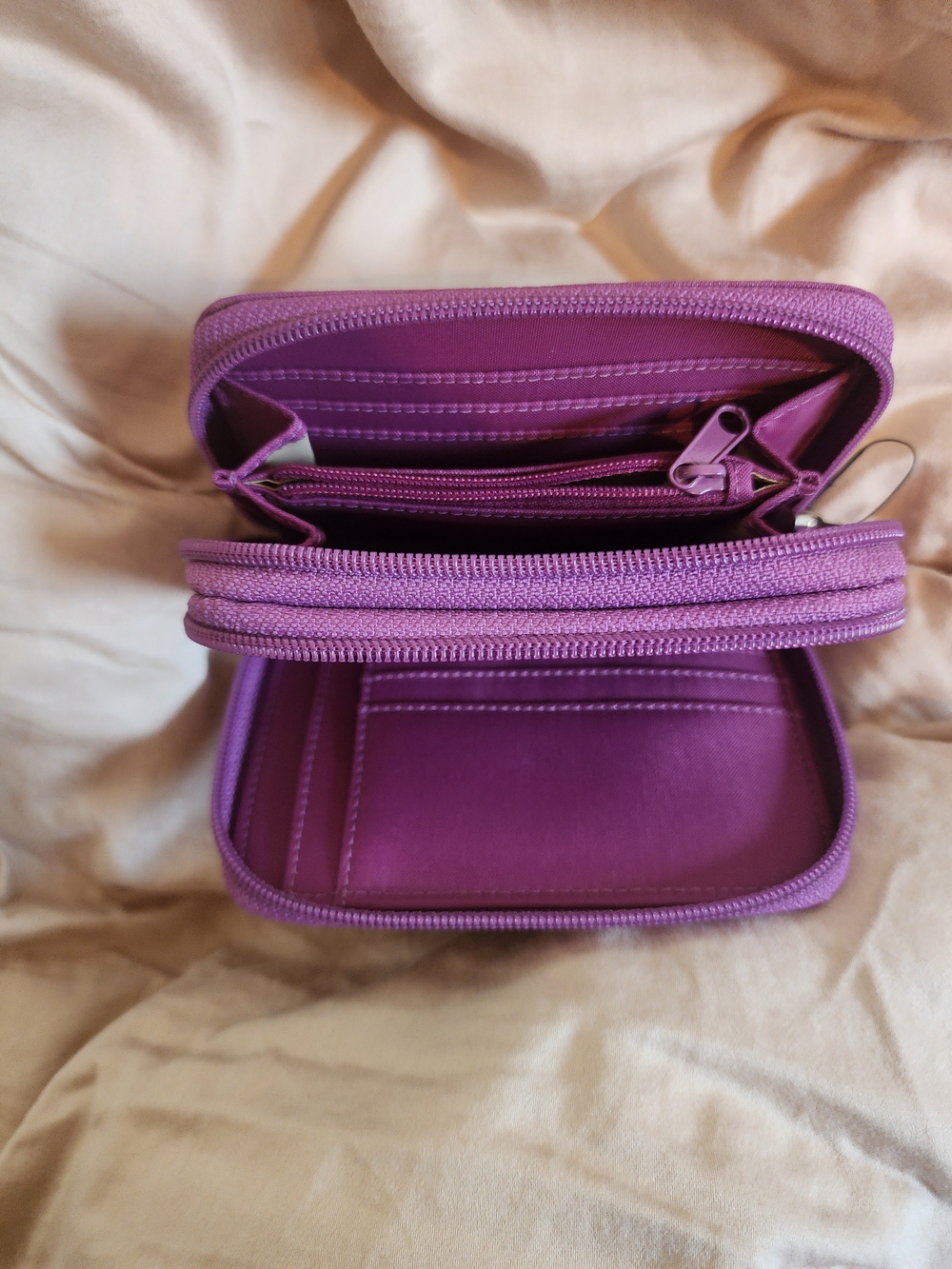 DKNY Purple Zip-Around Compact Wallet